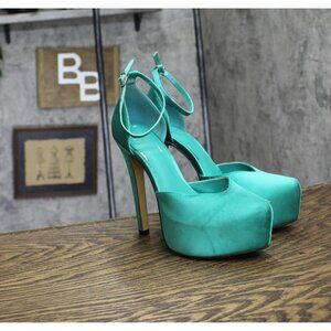 Aaj By Aminah Womens Satiya Platform Dress Sandals SATIYA Green 6.5M